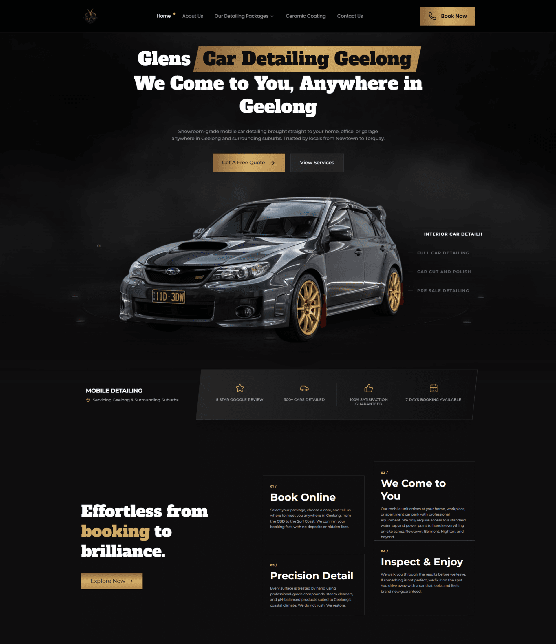 Glen's Detailing Local Service Platform Dashboard