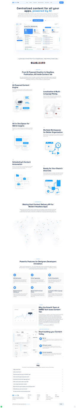 ContentTab headless CMS platform screenshot