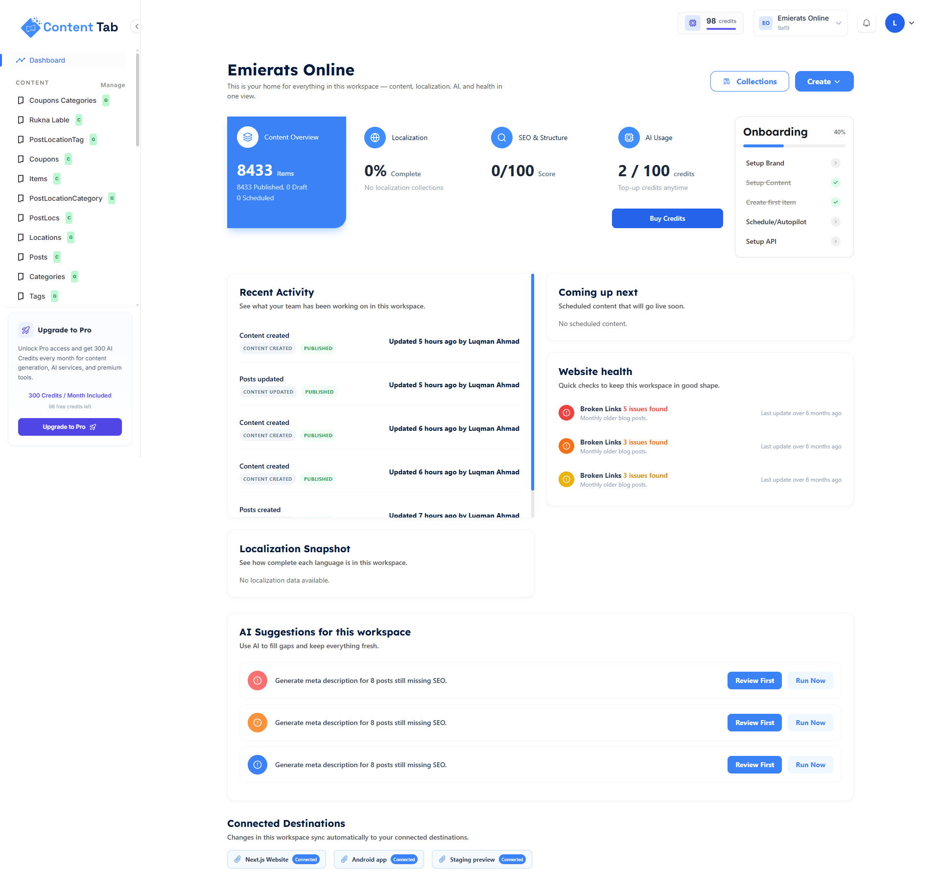 ContentTab – Headless CMS Platform with AI Pipeline